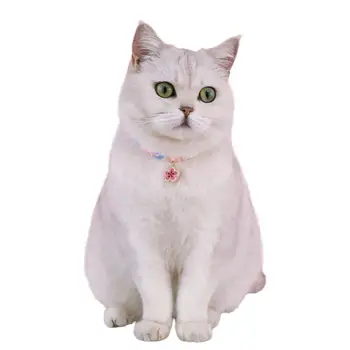 אופנתי מתכוונן החתול קולר עם תליון פרח פעמון בטוח אבזם עיצוב עבור חיות מחמד כלבים חמוד אופנתי ציוד לחיות מחמד