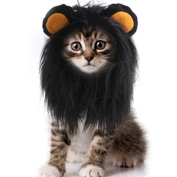 כיסוי הראש פאה כובע מחמד כלב חתול הפלטה גור חתול תחפושת אריה הפלטה Cosplay חתול תחפושות ליל כל הקדושים הכלב