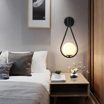 נורדי LED מנורת קיר מודרני מינימליסטי זכוכית הסלון למסדרון, מרפסת יצירתי מדרגות חדר השינה ליד המיטה אור