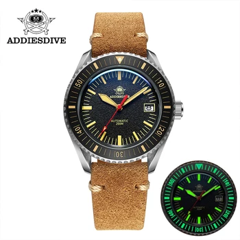 AddiesDive חדש AD2105 אוטומטי מכאני שעון ספיר קריסטל 200m צלילה C3 זוהר השעון קרמיקה לוח NH35 שעונים של גברים