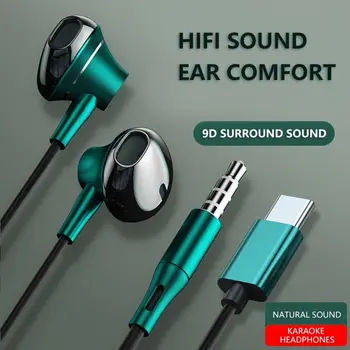 סוג C-In-Ear Wired אוזניות סטריאו 3.5 mm מוסיקה Earbud Handfree אוזניות אוזניות עם מיקרופון עבור Xiaomi עבור Huawei עבור IPhone
