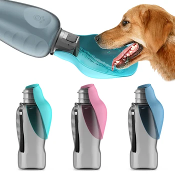 800ml נייד הכלב בקבוק מים עבור כלבים גדולים מחמד נסיעות חיצונית הליכה הליכה מתקפל לשתות קערה גולדן רטריבר אספקה