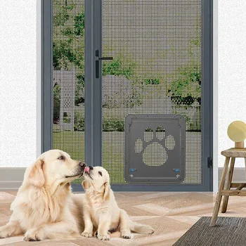 ZK30 קל להתקין דלת לחיות מחמד בטוח לנעילה מגנטית מסך חיצוני כלבים חתולים אופנה חלון שער בית להיכנס באופן חופשי