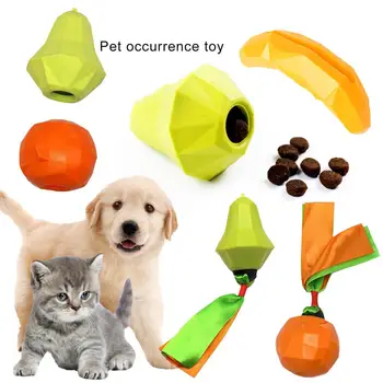 קל לחיות מחמד הצעצוע המצפצף ביס עמיד הכלב ללעוס צעצוע יצירתי גומי רך כתום צורת הכלב חיית המחמד מזון דליפה צעצוע מחמד המוצר