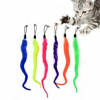1Pc להחליף קטיפה חתול צעצוע אביזרים תולעים החלפת הראש מצחיק נשלף חתול מקל מחמד המוצר