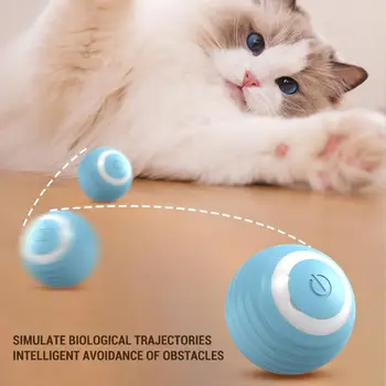 אוטומטי חתול טיזר צבעוני נטענת Usb חתול צעצוע ביצים אוטומטי חתלתול צעצועים עם Bpa-חינם חומר בטוח חתול צעצוע