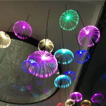 צבע רב LED מנורת השמיים מעוטר כוכבי המנורה מדוזה סיבים אופטיים המנורה