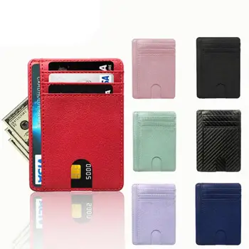 סלים RFID חסימת עור PU ארנק אשראי זהות בעל כרטיס ארנק כסף Case כיסוי נגד גניבת עבור גברים, נשים, גברים אופנה שקיות