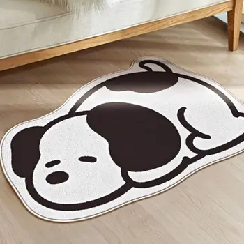 קריקטורה של כלב על השטיח בסלון חמוד לא סדיר חיה השטיח ליד המיטה שטיח ילדים, חדר שינה פלנל רך שטיח אסתטי השטיח עיצוב
