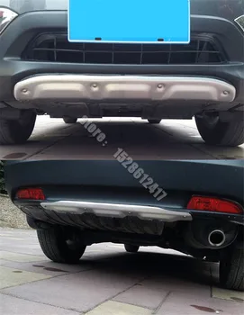 עבור הונדה CR-V CRV 2012-2014 המכונית סגנון סגסוגת אלומיניום הפגוש הקדמי והאחורי החלקה מגן לוחית הכיסוי אביזרי רכב
