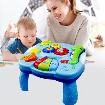 צעצוע התינוק עם פינות השולחן נייד למידה שולחן עם מוסיקה הנושא צעצוע חינוכי לתינוקות לשפר לאינטראקציה בין ההורה לילד