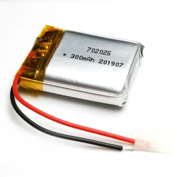 3.7 V 300Mah 702025 Li-פולימר ליתיום סוללה Jst-Ph 2Pin 2.0 עבור מחשב לוח נייד, מצלמה DVD שעון חכם טעינת כוח GPS MP3