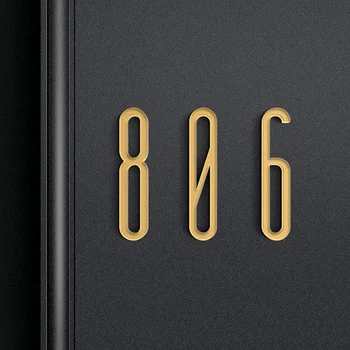 0-9 3D דבק עצמי מספר מדבקת זהב, צבע כסף מודרני בסגנון נורדי יצירתי הדלת הדואר סימן Hotel כתובת בית פלאק