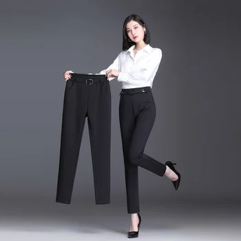 2023 אופנה האביב וינטג ' נשים משוחררות Sarouel רשמית למשרד גבוהה המותניים המכנסיים קרסול-אורך מוצק מכנסיים B176