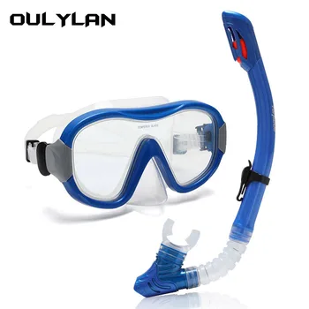 Oulylan מקצועי שנורקל ומסיכה שנורקלים משקפי משקפי צלילה שחייה נשימה קל ערכת צינור שנורקל מסיכה