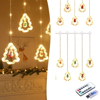 10Pcs הוביל את עץ חג המולד צורה אורות מחרוזת עמיד למים LED אור עם 8 מצב על עץ חג המולד מסיבת גן מקורה חיצוני