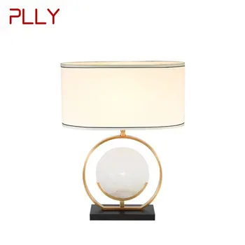 PLLY מודרני LED מנורת שולחן יוקרה עיצוב E27 לבן שיש שולחן אור הביתה LED דקורטיבי עבור הכניסה סלון, חדר השינה משרד