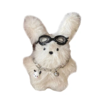 קטיפה, פרווה של חיות ארנב צעצוע תליון מחזיק מפתחות עבור יום האהבה עיצוב