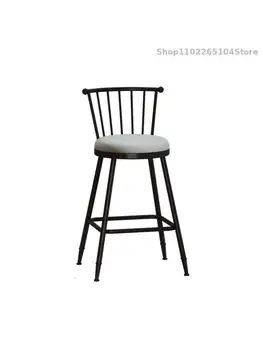 בר חלב תה חנות כיסא בר שרפרף מודרני ביתי פשוט רף גבוה כסא כסא בר עם משענת גב גבוה, כסא שרפרף גבוה