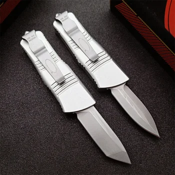 מיקרו מר פוטרמן טק סכין מיני סדרת D2 להב פלדה 58-60HRC קשיות תעופה אלומיניום (T6-6061) ידית חיצונית הגנה עצמית הסכין