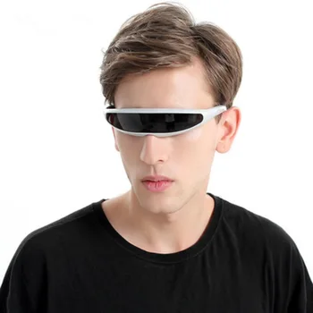 1Pcs עתידני צר ציקלופ משקפי שמש אופנה חתיכה אחת עדשה בגוון משקפיים סייברפאנק גברים נשים UV400 משקפי שמש משקפיים