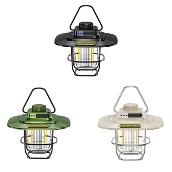 חיצוני קמפינג עמיד למים אור נטענת USB נייד מנורות רטרו T5EF