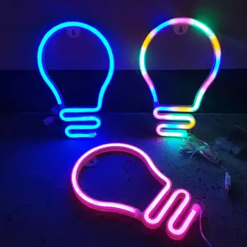 צבעוני קשת הנורה צורה LED שלט ניאון אור מנורה קישוט החדר מנורת שולחן הביתה השינה Decoation