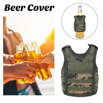 בסגנון צבאי בירה שרוול צבאי בקבוק בירה האפוד כיסוי מתכוונן עם רצועות כתף מיניאטורי משקה מותאמת אישית