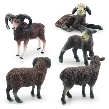 ילדים הקוגניטיבי של צעצועים סימולציה מודל החיה מוצקים סטטי כבשה שחורה הטלה הביתה נוף קישוט קישוטים