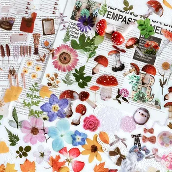 40Pcs/תיק וינטג ' גינקו עלים ופרחים מחמד מדבקה חבילה DIY היומן קישוט מדבקת האלבום עיצוב אלבומים