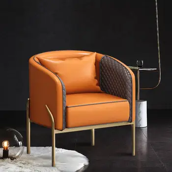 זרוע הספה בסלון כיסאות נורדי עור סלון מודרני סלון כסאות מעצב Woonkamer Stoelen ריהוט הבית WK50LC