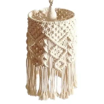 מחשב Handknitted אהיל מקרמה תליית מנורה קישוט הסלון חתונה קישוט ציצית אהיל שטיח