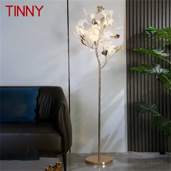 מתכתי נורדי יצירתי מנורת רצפה גינקו צורת הפרח אור LED המודרני דקורטיבי עבור מגורים בבית חדר השינה