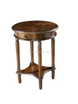 אמריקאי מעץ מלא של ימי הביניים שולחן קפה שולחן ליד המיטה פשוטה ספה שולחן צד דוכן פרחים פנאי אחסון קטן שולחן עגול