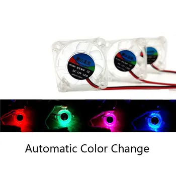 2pcs 4010 40x40x10mm DC 5v 12v 24v קירור מאוורר אוטומטי שינוי צבע שקוף LED אור פולט הידראולית הנושאת 2pin