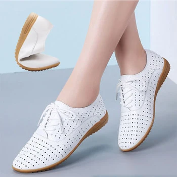 2024 חדש האביב נשים אוקספורד נעלי בלרינה שטוחות, נעלי נשים נעלי מוקסינים שרוכים נעלי נעליים לבנות 35-41