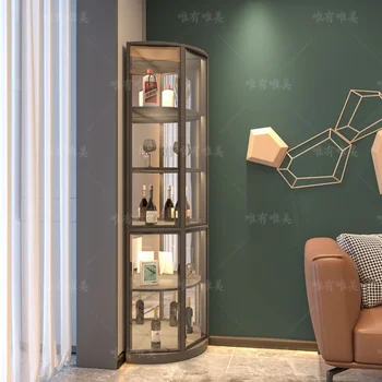 פינת משקאות יין ארון הקיר בסלון האירופי, מדפי יין ארון תצוגה אחסון ארון קיר המסעדה רהיטים QF50JG