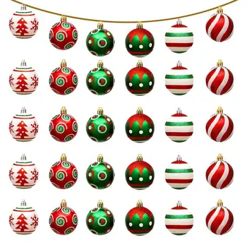 30 חתיכות עץ חג המולד תלוי התכשיטים קישוטים 6cm חג המולד אלקטרוליטי התכשיטים כדורי זכוכית משוריינת עונתית דקורטיביים