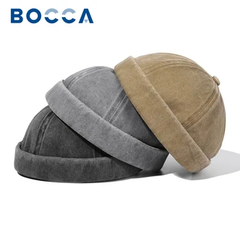 Bocca שטף דוקר ביני Brimless כובע כובע בלי מגן מוצק צבע רטרו, וינטאג', סגנון רחוב אביב סתיו חיצונית Gorras