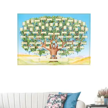 עץ תרשים למלא מעולה יפה Fillable תרשים שושלת היוחסין התמונה עיצוב היסטוריה משפחתית צילום בד DIY