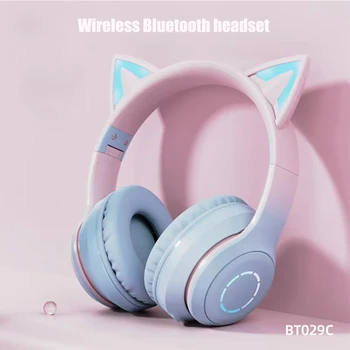 אלחוטית Bluetooth אוזניות מתקפלים סטריאו HiFi בס קסדות, אוזניות עם מיקרופון האוזנייה לביטול רעש בנות מתנות