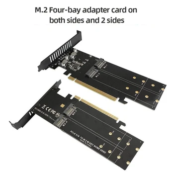SSD קמה כרטיס מפתח M HDD מתאם בקר M. 2 NVME מתאם לוח מתכת PCIE 3.0 X16 4 חריץ תומך Raid עם צלעות קירור