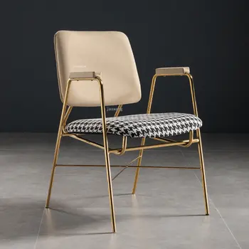 נורדי זהב ספה כסא ריהוט הסלון מינימליסטי הביתה הסלון משענת כסאות אוכל יצירתי השינה טרקלין כורסה