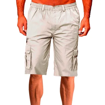 גברים של רב כיס חופשי רגל ישרה מכנסיים קצרים מכנסיים קצרים מטען חיצוני רגוע מתאים מכנסי דגמ 