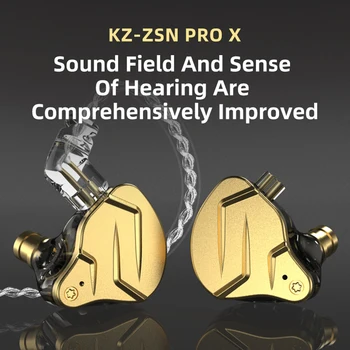KZ ZSN PRO X ב-האוזן אוזניות 1BA+1DD טכנולוגיה היברידית מתכת אוזניות ביטול רעש 3.5 מ 