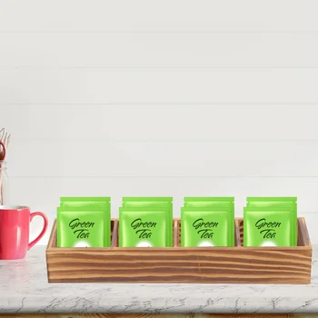 סוכר תיבת אחסון שולחן העבודה שקית תה ארגונית קפה תבלין המגש עץ מונה בעל