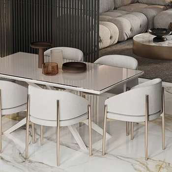 נורדי יוקרה כסאות אוכל במסעדה מתכת מטבח מודרני עיצוב אלגנטי כסאות אוכל המבטא Sillas Cocina ריהוט גן