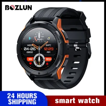 BOZLUN חדש 410mAh שחייה Smartwatch 1.43 אינץ עמיד למים 1ATM פדומטר Bluetooth להתקשר ספורט שעון חכם גברים עבור אנדרואיד ios