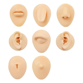 1PC האוזן, האף השפתיים טבור לשון קעקוע סיליקון דגם קעקע ניקוב תרגול סימולציה של גוף האדם חלק התצוגה פירסינג תכשיטים