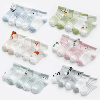 5Pairs/מגרש 1-3Y תינוק תינוק גרביים גרביים לתינוק עבור בנות כותנה רשת חמוד היילוד ילד פעוט גרביים בגדי תינוקות ואביזרים